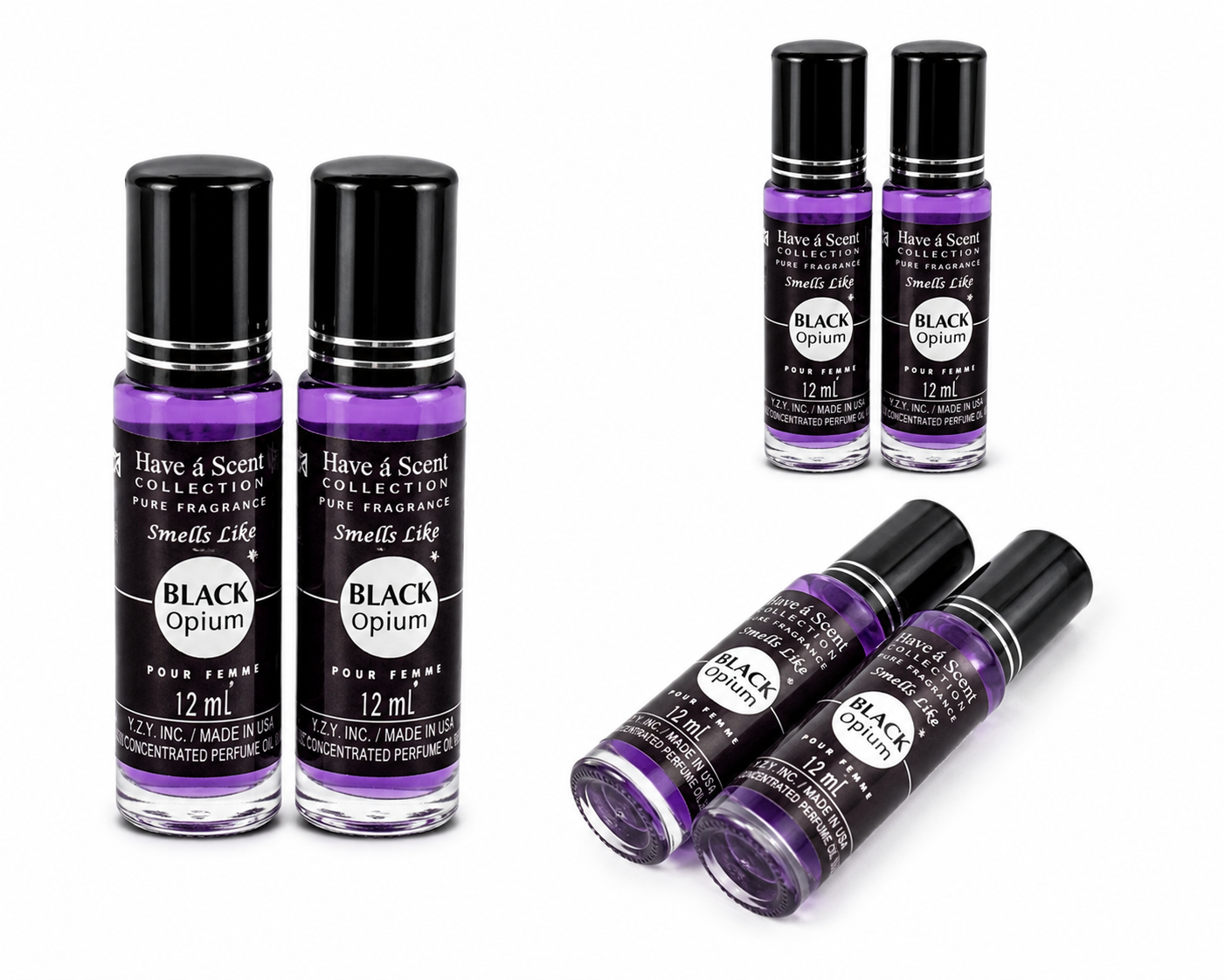 Have á Scent Black Opium Inspired Perfume Oil Roll-On 12ml Pour Femme 2 Pack