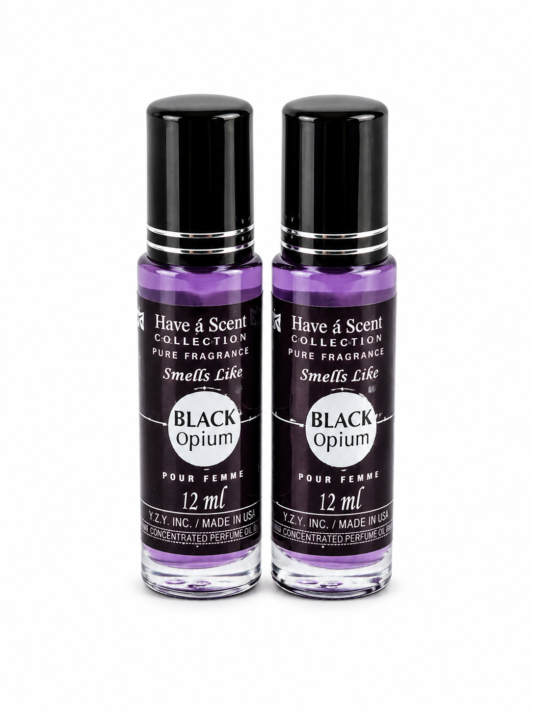 Have á Scent Black Opium Inspired Perfume Oil Roll-On 12ml Pour Femme 2 Pack